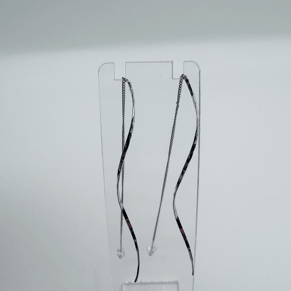 Stainless Steel Silver Threader Dangle Earrings | New in Box